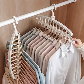 Multi-Hole Folding Clothes Hanger for Space-Saving Drying