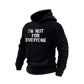 I'M Not For Everyone Mens Graphic Hoodie Pullover Sweatshirt Black Gray Hooded Letter Prints Daily Sports Streetwear Designer Basic Spring