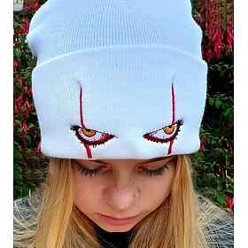 pennywise occhi spaventosi occhi da clown horror cappello lavorato a maglia caldo pullover cappello hip-hop cappello di lana halloween vestire