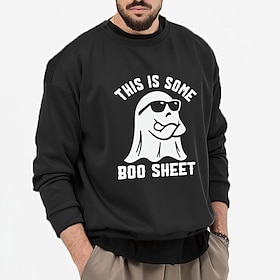 Halloween This Is Some Boo Sheet Men's Black White Red Sweatshirt Pullover Daily Casual  Sweatshirt Long Sleeve Crew Neck Comfortable Sweat