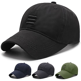 Homme Casquette de Baseball Chapeau de soleil Noir Bleu Coton Voyage Plage Extérieur Vacances Plein Ajustable Mode Protection des Yeux
