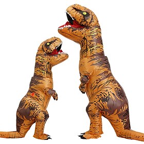 Dinosaur Cosplay kostyme Morsomme kostymer Oppblåsbare kostymer Alle Film-Cosplay Morsomt kostyme Hvit Gul Rød Trikot / Heldraktskostymer Halloween Karneval Ma