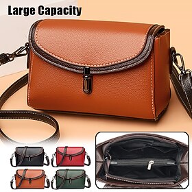 Women's Crossbody Bag Shoulder Bag Hobo Bag PU Leather Outdoor Daily Holiday Buckle Zipper Large Capacity Waterproof Lightweight Solid Color Color Block [9936]
