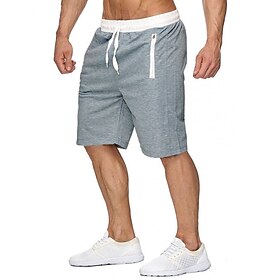 Men's Athletic Shorts Active Shorts Sweat Shorts Pocket Drawstring Solid Colored Comfort Wearable Knee Length Outdoor Daily Streetwear Casual Black Wine Micro-