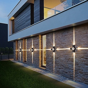 Outdoor waterproof IP65 2/3/4 Head Wall Lamp 3000K Warm White Cross Shaped Wall Lamp Black Modern Wall Lamp Thickened Aluminum Suitable for Outdoor Walls Corri