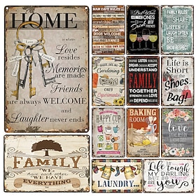 1pc Retro Metal Tin Sign Words Tin Sign Vintage Kitchen Signs Wall Decor, Painting Wall Hanging for Home Decor Wall Art Metal Tin Sign 20x30cm/8''x12''