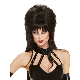 Gothic Vamp Queen Black Beehive Updo Cosplay Halloween Wig