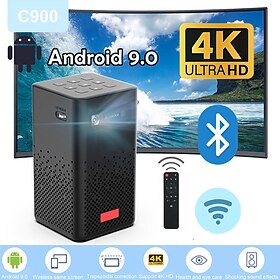 C9003D 4K Cinema 1080P Smart Android Wifi LED DLP Projector Built-in speaker Mini Handheld Pocket Portable Auto focus WIFI Projector  Android 9.0 Compatible wi