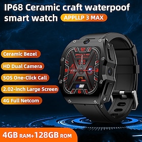 LOKMAT APPLLP 3 MAX Smart Watch 2.02 Inch 4G LTE Cellular Smartwatch Phone 3G 4G Bluetooth Pedometer Call Reminder Activity Tracker Compati