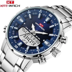 KAT-WACH Men Watches Original Brand Fashion Stainless Steel Strap Multifunctional Waterproof Watch Sport Electronic Watch
