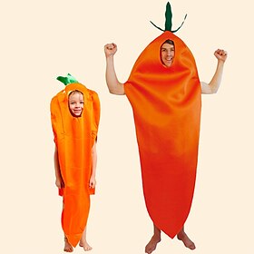 carrot Veggies Funny Costumes Group  Family Halloween Costumes All Movie Cosplay Cosplay Costumes Red Leotard / Onesie Halloween Carnival Masquerade Polyester