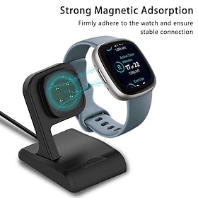 Charger Dock for Fitbit Sense/Sense 2/Versa 4/Versa 3, Uskiim Anti-Slip Charging Dock Station Base Cradle with 3.3FT USB Cord Replacement for Fitbit Sense Char