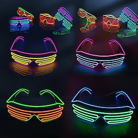 Luminous Led Glasses Wireless Blinds Bouncy Creative Light-emitting Toys Electro-acoustic Bar Party Halloween Props Neon Party