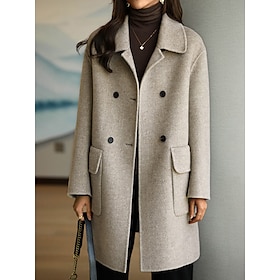 Women's Coat Outdoor Street Daily Fall Winter Long Coat Loose Fit Windproof Warm Modern Style Casual Trendy Jacket Long Sleeve Plain Mailla