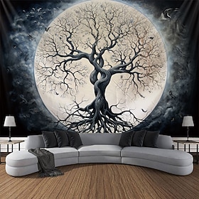Yinyang Bagua Hanging Tapestry Tree of Life Wall Art Large Tapestry Mural Decor Photograph Backdrop Blanket Curtain Home Bedroom Living Room Decoration