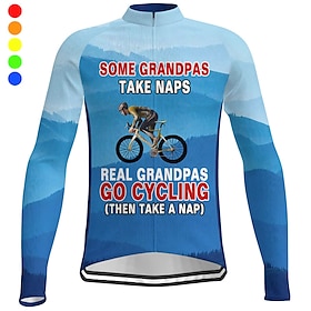 21Grams Homme Maillot Velo Cyclisme Manche Longue Cyclisme Top Avec 3 Poches Arrière VTT Vélo Tout Terrain Vélo Route Respirable Séchage Ra