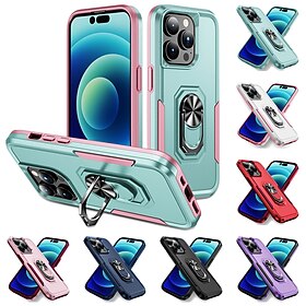 téléphone Coque Pour iPhone 15 Pro Max Plus 14 13 12 11 X XR XS 8 7 Coque Arriere Anneau de Maintien Protection complète du corps Prise en charge de la charge