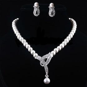 Bridal Jewelry Sets 1 set Alloy 1 Necklace Earrings Women's Fashion Stylish Luxury Classic Precious Geometric Jewelry Set For Wedding Wedding Guest Special Occ