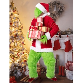 Green Monster Furry Outfits Cosplay Costumes Men's Christmas Halloween Carnival Christmas Eve Adults' Party Evening New Year Eve Polyester