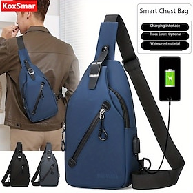 Anti-Theft Crossbody Sling Chest Bag - Waterproof, Scratchproof, Lightweight Shoulder Backpack with USB Charging Port, Ideal Gift for Men