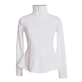 Figure Skating Fleece Jacket Women's Girls' Ice Skating Jacket Top Navy Black White Stretchy Training Competition Skating Wear Thermal Warm Long Sleeve Ice Ska