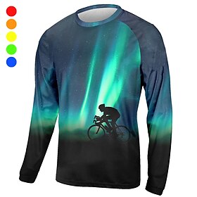 21Grams Men's Downhill Jersey Long Sleeve Bike Top With 3 Rear Pockets Mountain Bike MTB Road Bike Cycling Breathable Quick Dry Moisture Wi