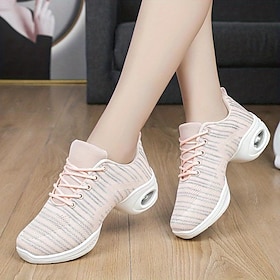 Women's Lightweight Mesh Dance Sneakers  Breathable Lace-Up Jazz Shoes for Fitness, Zumba, and Hip-Hop Dance