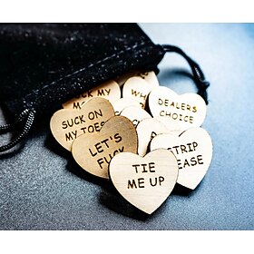 Funny Tokens, Funny Gift for Boyfriend Naughty, Romantic Token Games for Couple Wife Husband Her Him, Decoration Wooden Valentine Day Birthday Anniversary Toke
