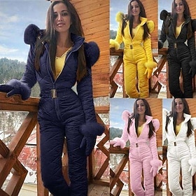 Damen Overall Skianzug Außen Winter Thermowarm Winddicht Mit Kapuze Windjacke Schneeanzug für Skifahren Camping / Wandern Snowboarden Ski