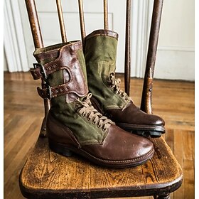 Men's Boots Motorcycle Boots Retro Work Boots Walking Casual Daily PU Comfortable Booties / Ankle Boots Loafer Brown Army Green Grey Spring Fall