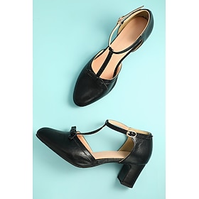 Retro Vintage 1950s Roaring 20s Shoes Chunky Heels T-strap heels Cosplay Wedding Guest Women's Carnival Masquerade Party / Evening Prom Casual Daily Adults' Sh