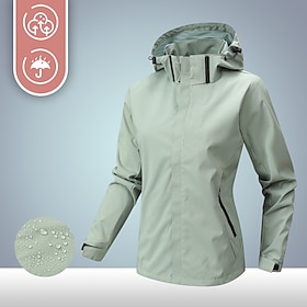 Per donna Giacca Piumino Giacche antipioggia impermeabili Parka Calore Termico Impermeabile Cerniera 2 in 1 Attivo Sport All'aperto Speciale Tinta unica All'ap