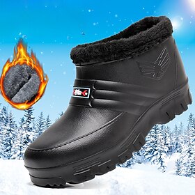 Men's Women Boots Loafers  Slip-Ons Snow Boots Waterproof Boots Fleece lined Walking Vintage Casual Outdoor Daily Leather Warm Height Increasing Comfortable La