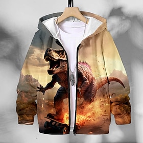 🦖 Boys' 3D Dinosaur Hoodie – Cool Streetwear for Fall & Winter