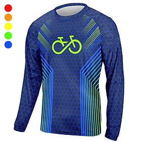 21Grams Men's Downhill Jersey Long Sleeve Bike Top With 3 Rear Pockets Mountain Bike MTB Road Bike Cycling Breathable Quick Dry Moisture Wi