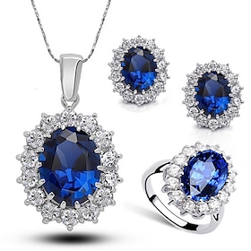 Bridal Jewelry Sets 1 set Alloy 1 Necklace 1 Ring Earrings Women's Fashion Stylish Artistic Geometrical Drop Precious Jewelry Set For Wedding Wedding Guest Spe