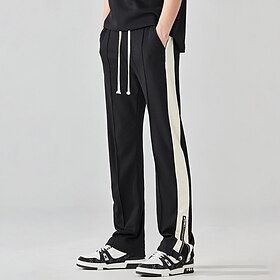 Men's Sweatpants Trousers Flared Sweatpants Pocket Drawstring Elastic Waist Plain Comfort Breathable Outdoor Daily Going out Fashion Casual Black Grey