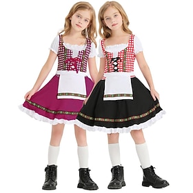 Halloween Oktoberfest Vestito Costume Dirndl Oktoberfest / Birra Bavarese Costume Cosplay Wiesn Prati Ragazze Carnevale Festa / Sera Panno in stile tr