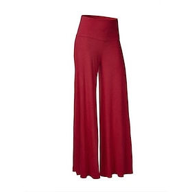 Women's Wide Leg Pants Trousers Full Length Micro-elastic High Waist Active Streetwear Outdoor Yoga Black White S M Winter Autumn / Fall