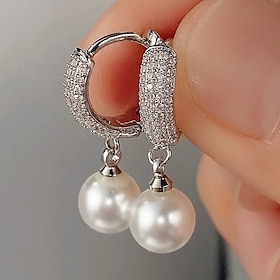 Women's Stud Earrings Drop Earrings Hoop Earrings Retro Drop Vintage Cute Stylish Luxury Elegant Imitation Pearl Earrings Jewelry Silver For Wedding Party Dail