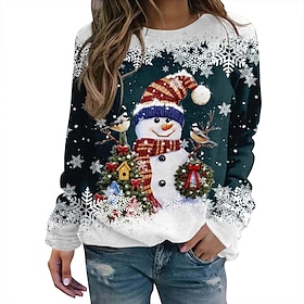 Kerstmis Sneeuwpop Afdrukken Ugly Christmas trui sweatshirt Trui met capuchon Pullover Trui met capuchon Grafisch Voor Volwassenen Voor heren Dames Uniseks 1