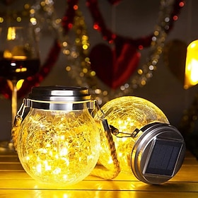 1pc Solar Lantern, Garden Decor Waterproof Outdoor Lanterns, Christmas Decorations Solar Lights, Patio Hanging Lights For Backyard Fence Pathway, Halloween Ch