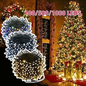 1000 LED (328Ft) Lichten Binnen Buiten String Boom Lichten Binnen Groene Draad Binnen en Buiten Sprookjesachtige Licht voor Boom Terras Elegante Bruiloft Recep