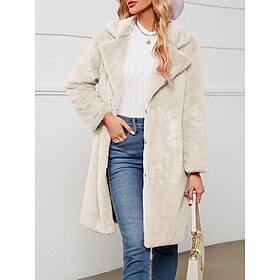 Mujer Chaqueta de lana Abrigo de peluche Mantiene abrigado Transpirable Forrado con Lana Casual Estilo callejero Plano Vacaciones Calle Ropa Cotidiana Noche Fr