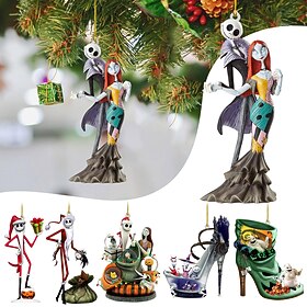 6 Pcs Tim Burton Christmas Eve Astonishing Acrylic Pendant Dr. Jack Wuqi Mayor Doll Pendant Decoration
