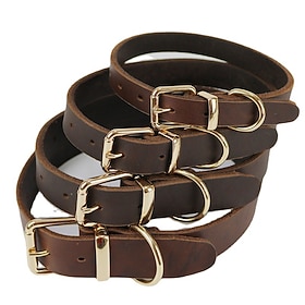 Pet Dog Collar Made Of Cowhide Leather Collar Collar Collar Sleeve Medium Sized Large Dog Collar