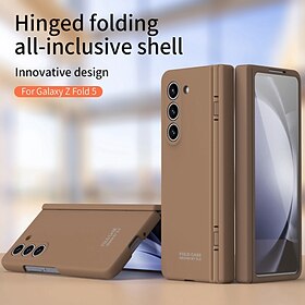 Phone Case For Samsung Galaxy Z Fold 7 Z Fold 6 Z Fold 5 Z Fold 4 Back Cover with Screen Protector Full Body Protective Support Wireless Charging Solid Color P