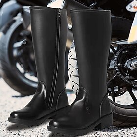 Men's Boots Biker boots Combat Boots Motorcycle Boots Retro Walking Casual Daily Leather Comfortable Booties / Ankle Boots Loafer Black Spring Fall