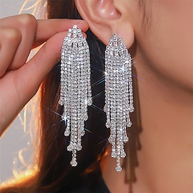 Women's Stud Earrings Drop Earrings Hoop Earrings Retro Drop Vintage Stylish Simple Luxury Elegant Earrings Jewelry Silver For Wedding Party Holiday Engagement