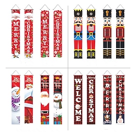 Frohe Weihnachten Tür Banner Veranda Zeichen Dekoration moderne Bauernhaus Dekor Weihnachten Tür Banner Weihnachten Willkommen Banner Haustür Oxford Tuch Frohe